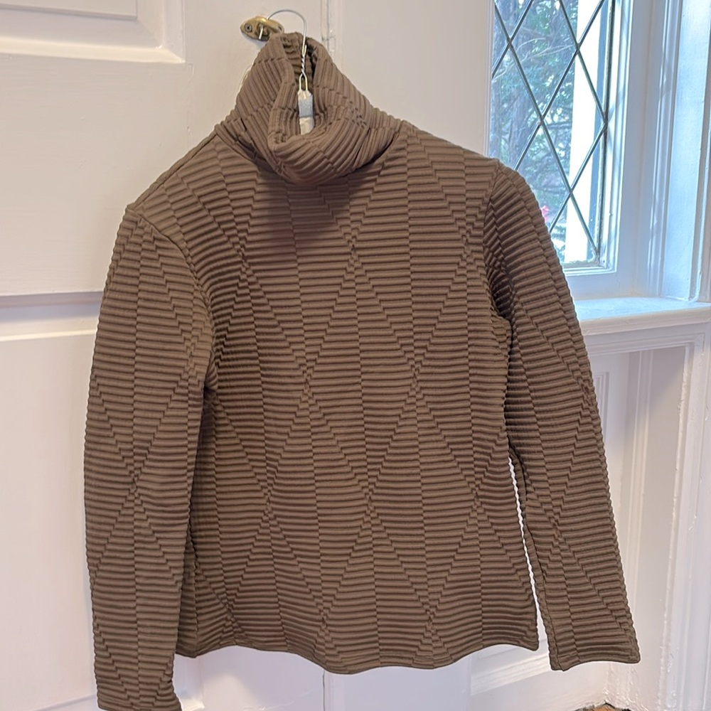 Olive green Taylor Jay stretch turtleneck